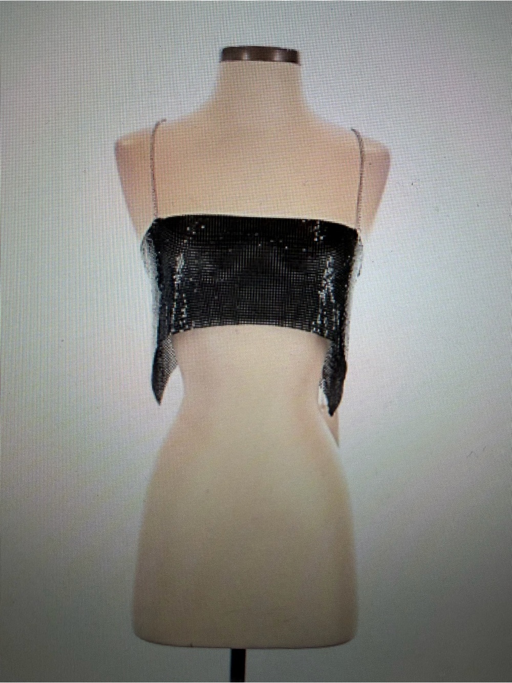 DA VEAMOR Black Sequin Chain-Strap Cropped, Bandeau SZ MEDUIM, NWT